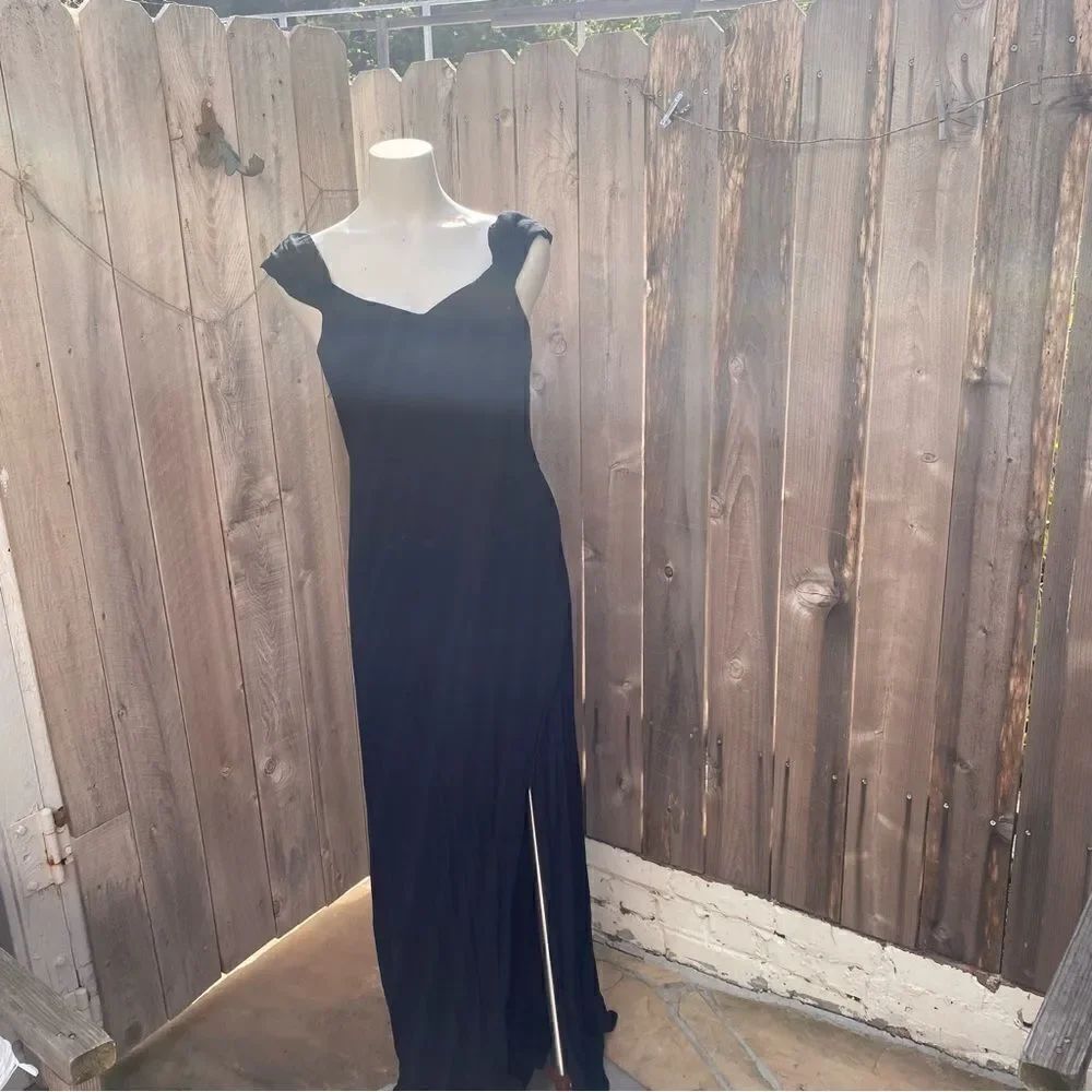 Reformation black maxi dress size 8
